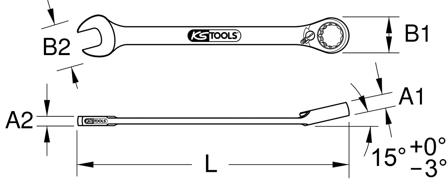 Ks tools 503.5950 - Jeu de 10 clés mixtes à cliquet DUO - Gamme GEARplus® -  En chrome Vanadium - Finition Satinée