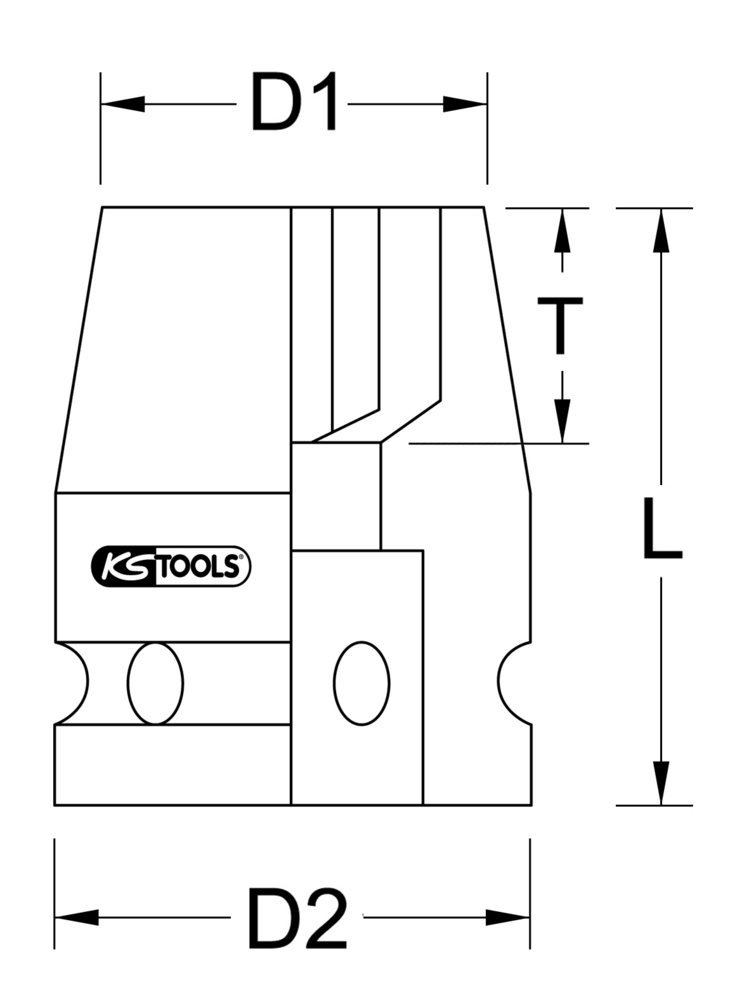 KS Tools - Douille à chocs 6 pans 1/2'', 19 mm
