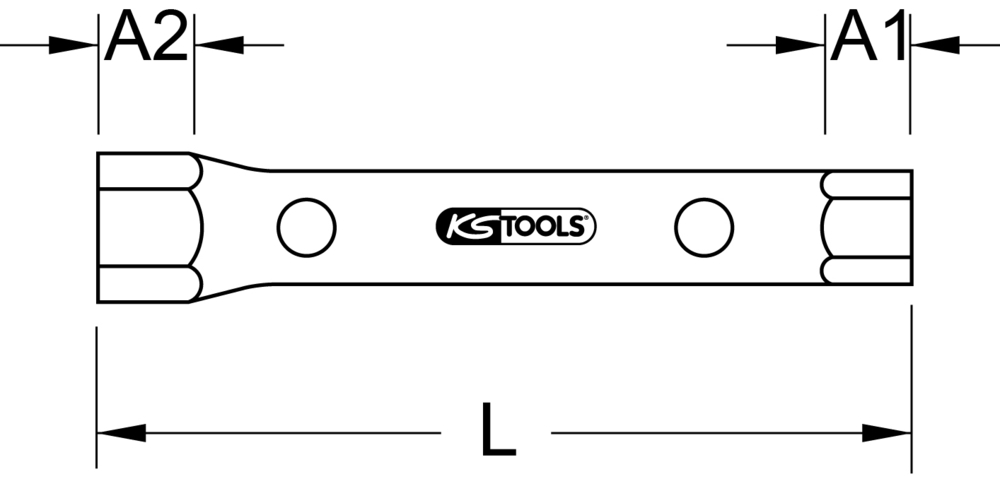 KS Tools - Clé à tube droite, 30 x 32 mm
