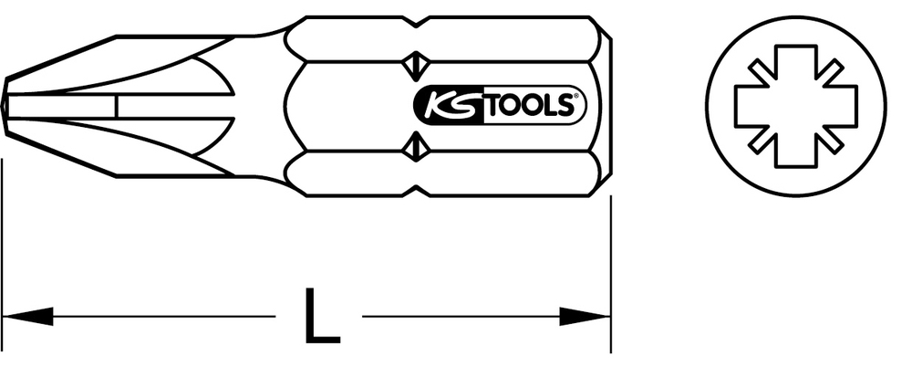 KS Tools - Embout pour tournevis à frapper POZIDRIV®, PZ3