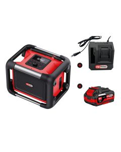 Enceinte de chantier avec batterie 18V 4Ah et chargeur rapide