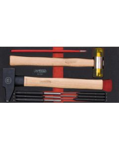 Module d'outils de frappe manche bois, 9 pièces