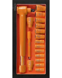 Module de douilles et clé dynamométrique 3/8'' 10- 50 Nm  isolées 1000V, 17 pièces