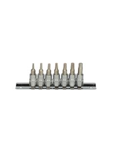 Jeu de 7 douilles tournevis ULTIMATE TORX® 1/4'' sur rail, T10-T40