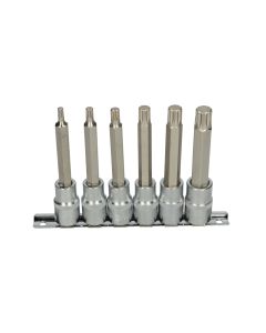 Rail de 6 douilles tournevis 1/2'' XZN®, M5 à M14, L.110 mm