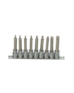 Rail de 9 douilles tournevis 1/2'' TORX®, T20 à T60, L.110 mm