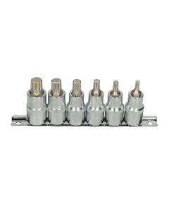 Rail de 6 douilles tournevis 1/2'' XZN®, M5 à M14, L.55 mm