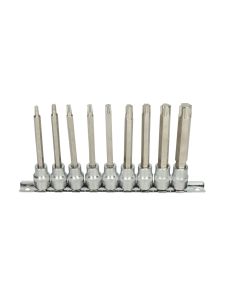 Rail de 9 douilles tournevis TORX® 3/8'', T20 à T60