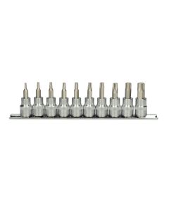 Rail de 10 douilles tournevis ULTIMATE® TORX® 3/8'', T10 à T55