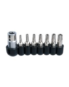 Jeu d'embouts de vissage TORX percé 5 pans 1/4", 8 pièces