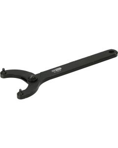 Clé à ergot brunie articulée pour écrous à empreintes sur le dessus, 18 - 40 mm