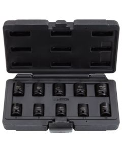 Jeu de douilles à chocs 12 pans courtes, 10 pièces