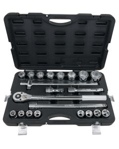 Coffret de douilles 6 pans en pouces et accessoires 3/4'', 21 pièces