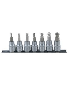 Rail de 7 douilles tournevis 3/8'' 6 pans sphérique ULTIMATE, 3 à 10 mm