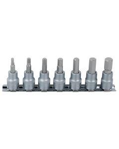 Rail de 7 douilles tournevis 6 pans ULTIMATE 1/4'', 2,5 - 8 mm