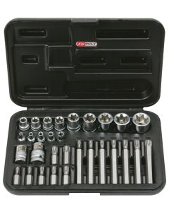 Coffret TORX® percé, 1/4'' - 3/8'' - 1/2'' - E4 à E24 - T20 à T55 - 30 pcs
