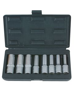 Coffret de 8 douilles TORX®, L.75 mm -  1/2'' - E10 à E24