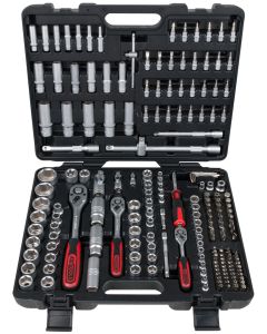 Coffret de douilles et accessoires 1/4"+3/8''+1/2'', 195 pcs