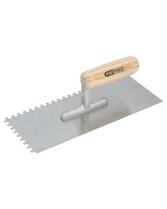 Platoir denté - lame inox - cannelures 10x10 mm - dim. 130x280 mm