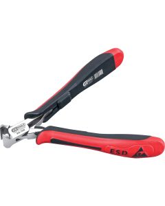 Pince électronique coupante frontale avec bec long finement biseauté, 125mm
