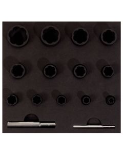 Module de douilles à chocs 1/4''-1/2'' pour vis et écrous abîmés, 6 à 27 mm, 15 pièces