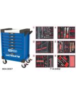 Servante ULTIMATE bleue 7 tiroirs équipée de 455 outils