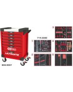 Servante ULTIMATE rouge 7 tiroirs équipée de 384 outils