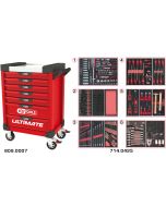 Servante ULTIMATE rouge 7 tiroirs équipée de 429 outils