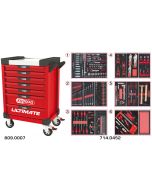 Servante ULTIMATE rouge 7 tiroirs équipée de 455 outils