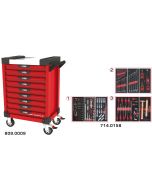 Servante ULTIMATE rouge 9 tiroirs équipée de 158 outils