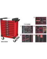 Servante ULTIMATE rouge 9 tiroirs équipée de 384 outils