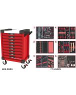 Servante ULTIMATE rouge 9 tiroirs équipée de 429 outils