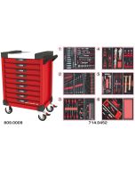 Servante ULTIMATE rouge 9 tiroirs équipée de 455 outils