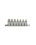 Rail de 7 douilles tournevis 1/2'' 6 pans, 5 à 14 mm, L.55 mm