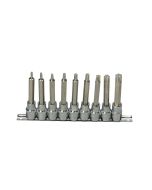 Rail de 9 douilles tournevis 1/2'' TORX®, T20 à T60, L.110 mm