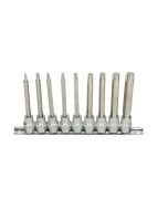 Rail de 9 douilles tournevis TORX® 3/8'', T20 à T60