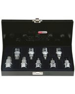 Coffret de 9 douilles tournevis 6 pans 1/2'', 4 à 17 mm