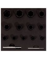 Module de douilles à chocs 1/4''-1/2'' pour vis et écrous abîmés, 6 à 27 mm, 15 pièces