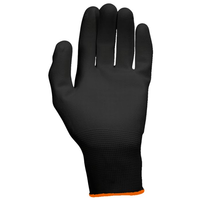 Boîte de 12 paires de gants microfibres noirs, T.8
