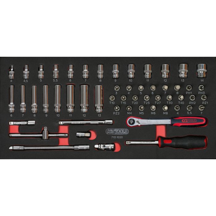 Composition d'outils KS TOOLS - Pour servante - 3 tiroirs - 158