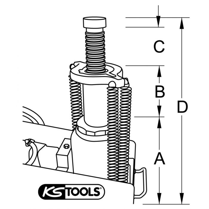 Cric hydraulique pneumatique KS Tools 30 t / 15 t 160.0739 acheter à bas  prix