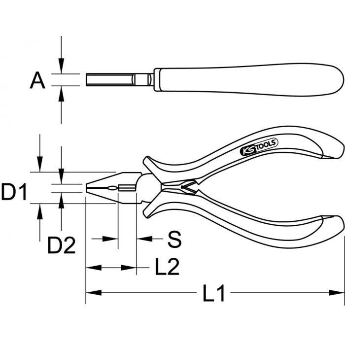 KS Tools - Pince électronique universelle, 120 mm