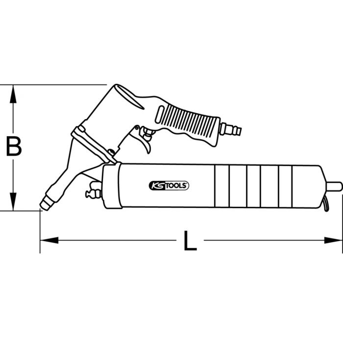 KS Tools - Pistolet à graisse pneumatique, 400 ml