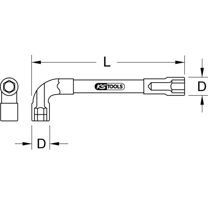 CLE A PIPE DEBOUCHEE 6/6 PANS 19 MM