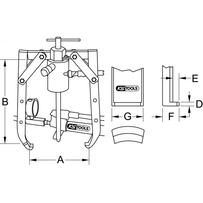 Extracteur interne / externe 2 griffes max. 400 mm