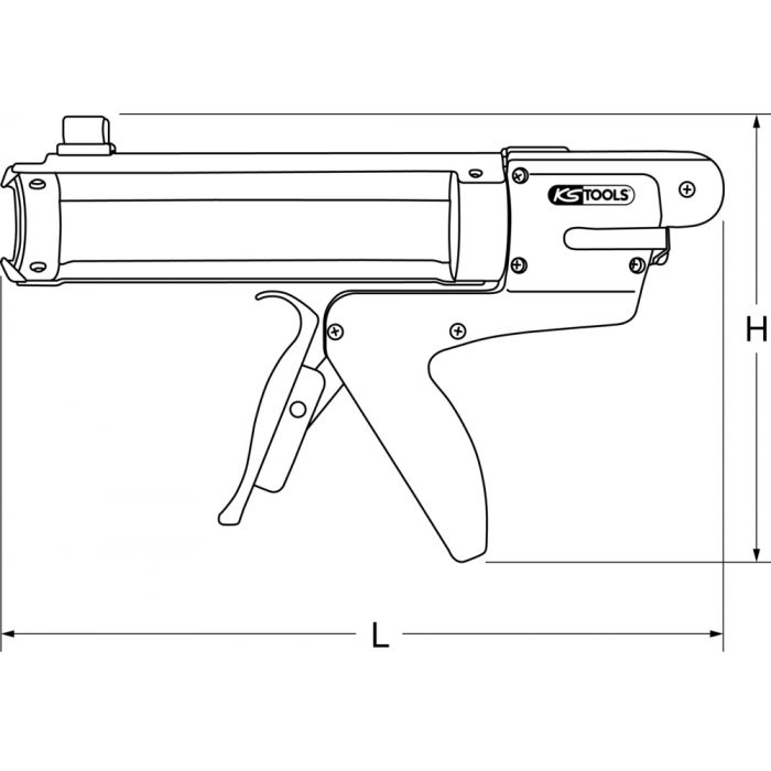KS Tools - Pistolet à cartouche sans tige de poussée 310 ml